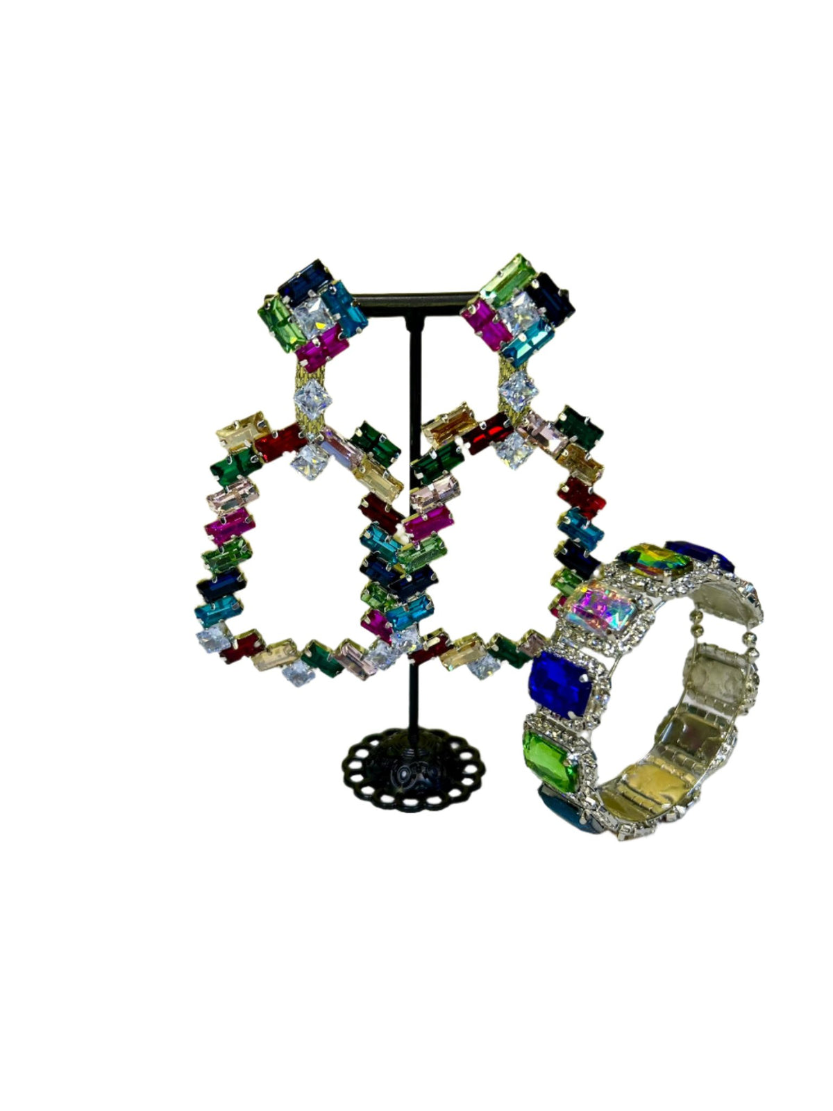 Rainbow Multi Sapphire Earrings