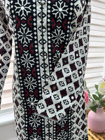 Traditional Ajrak Sindhi Kurta/Dress - Maroon/White