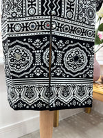 Traditional Ajrak Sindhi Kurta/Dress - Black/White