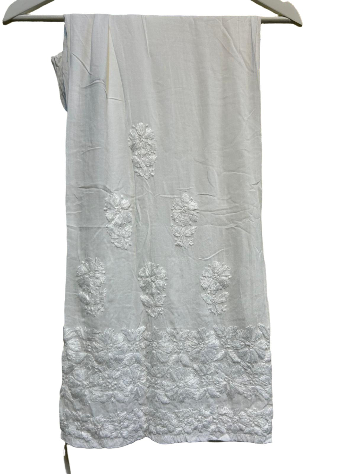 Wide-Leg Modal Trousers with Exquisite Handmade Embroidery