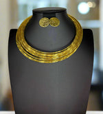 Gold Tone Hasli Necklace set | Elegant Bridal Jewellery – Famaza Couture