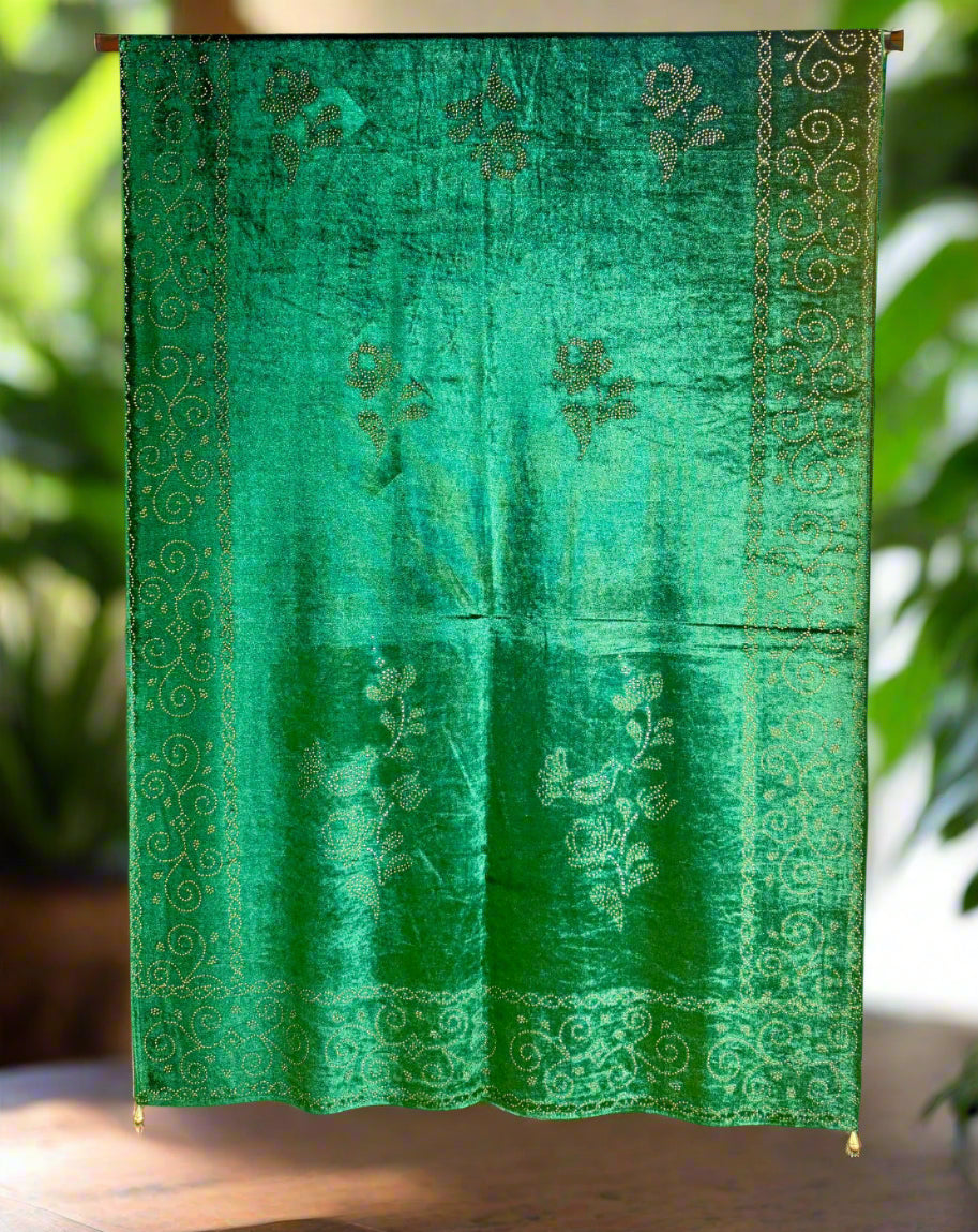 Exquisite Velvet stole with Swarovski work| Elegance for Winter – Famaza Couture