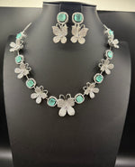 American Diamond Necklace Set with earring |3D Butterfly design