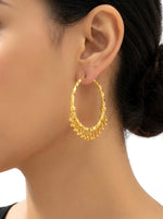 22K Gold Plated Heritage Chand Bali Hoop Earrings โ Royal Crescent๐