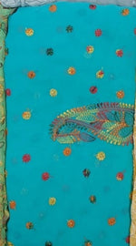 Georgette Saree with chikankari Keel Jaal Embroidery – Elegant Palla Work | Famaza Couture