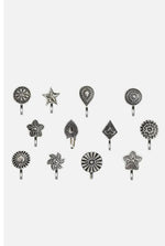 Oxidised silver press-on nose pin