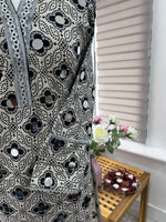Traditional Ajrak Sindhi Kurta/Dress - Black/White