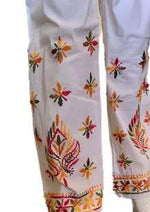 Cotton Multi-Thread Embroidery Pants for Women