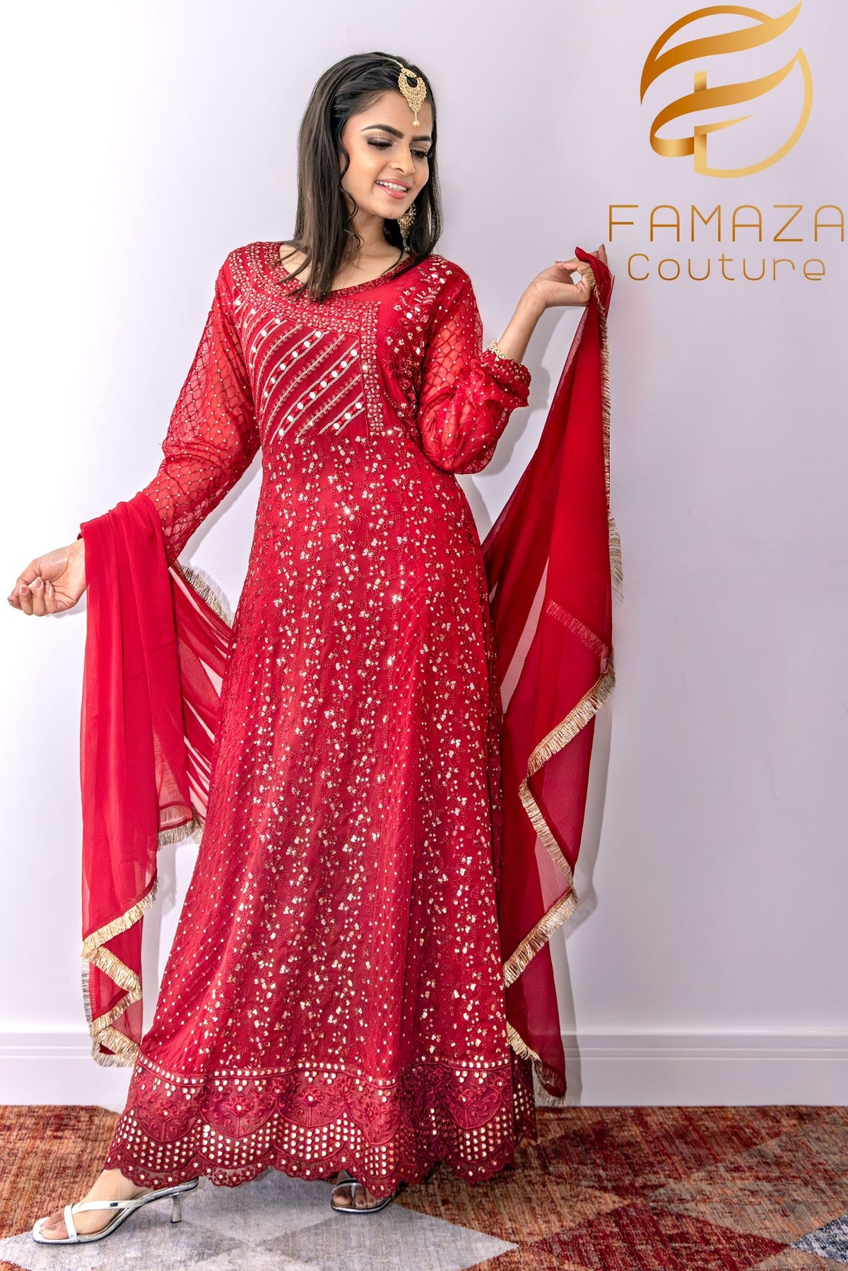Anaarkali Chiffon Dress/Maxi/dress - Mah-e-Maryam