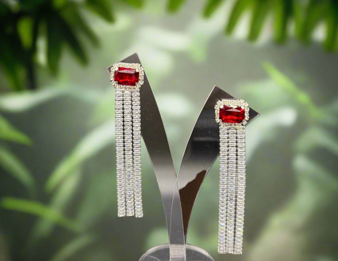 Cubic Zirconia Drop Earrings – Elegant Handcrafted Statement Jewellery