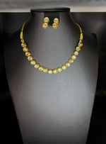 Gold plated Kundun sleek Choker Necklace set | Elegant Party & Bridal Jewellery – Famaza Couture