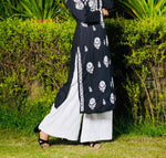 Wide-Leg Modal Trousers with Exquisite Handmade Embroidery