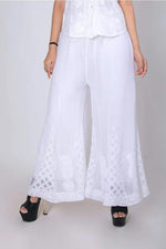 Viscose Chikankari flared/trousers/pants