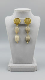 Monalisa stone& Baroque pearl Mala Jewellery Set – Regal Necklace & Earrings | Famaza Couture