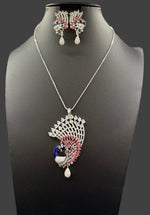 Peacock Pendants Set with earrings | Peacock full wing open– Famaza Couture