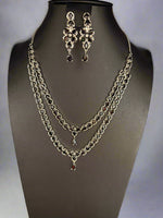 The Regal Majesty Double Layer AD Jewellery Set - Premium Luxury Jewellery | Famaza Couture