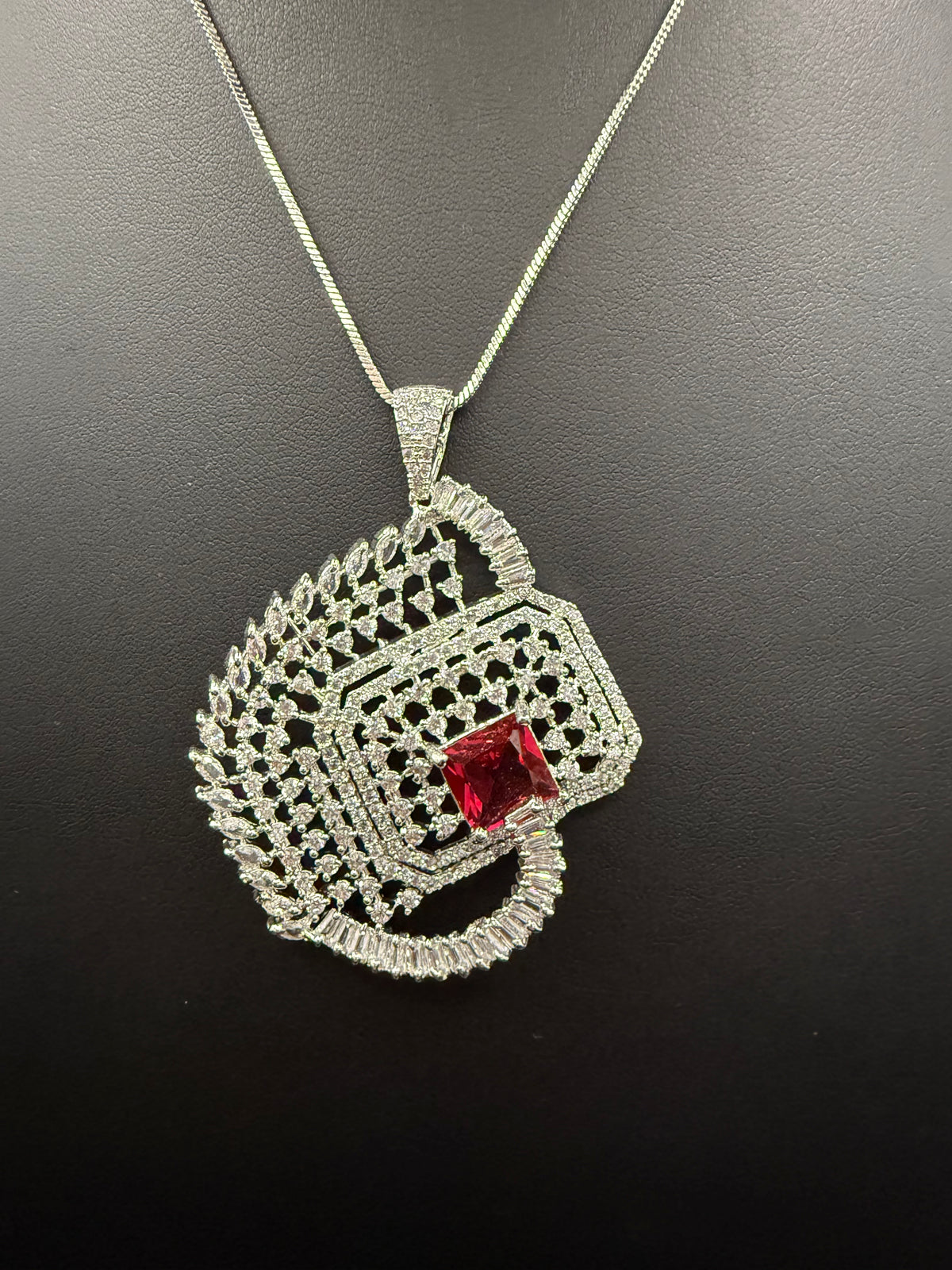 Artificial AD Pendants Set with earrings | Brooch Design – Famaza Couture