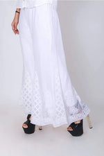 Viscose Chikankari flared/trousers/pants