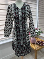 Traditional Ajrak Sindhi Kurta/Dress - Maroon/White