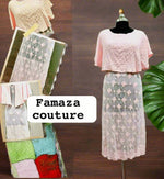 Chikankari capelet Dress in Viscose