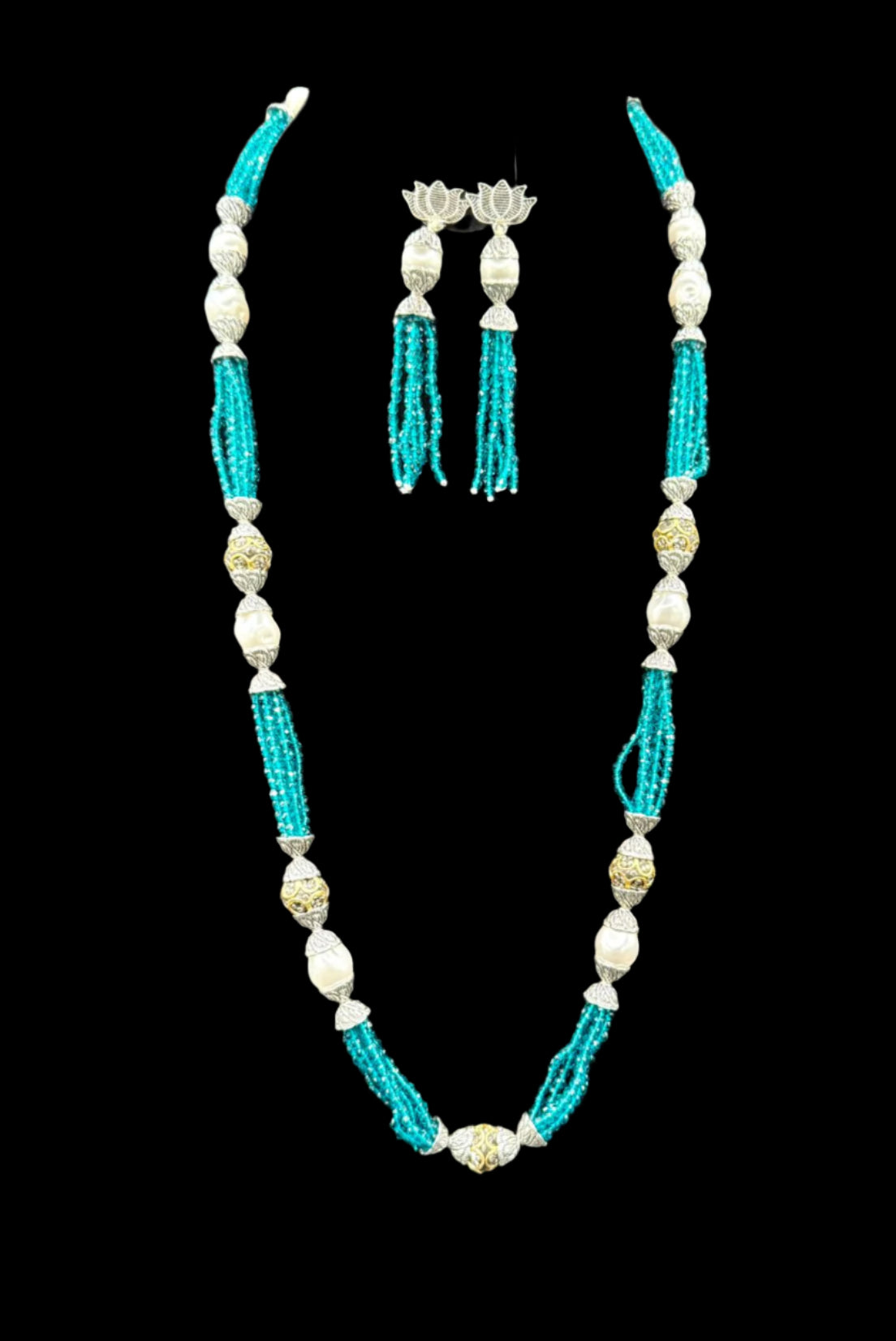 Real crystal beaded/MOP Mala Set | Regal Jewellery– Famaza Couture
