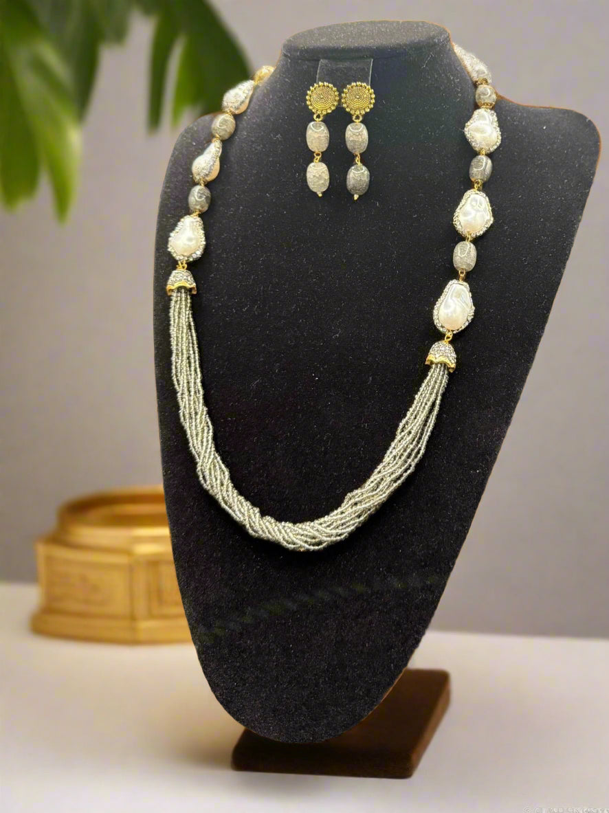 Bollywood Style Monalisa Stone & Crystal Beaded Mala Set | Regal Jewellery – Famaza Couture