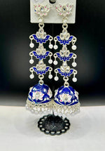 Meenakari Tulip Long Jhumka Earrings | Lightweight Bridal Jewellery – Famaza Couture