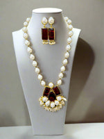 Mother of pearl & Mona lisa stone Mala Set | Regal Jewellery – Famaza Couture