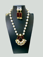 Mother of pearl & Mona lisa stone Mala Set | Regal Jewellery – Famaza Couture