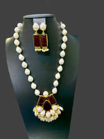 Mother of pearl & Mona lisa stone Mala Set | Regal Jewellery – Famaza Couture