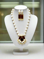 Mother of pearl & Mona lisa stone Mala Set | Regal Jewellery – Famaza Couture