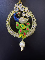 Peacock Pendants Set with earrings | Peacock sitting on swing– Famaza Couture