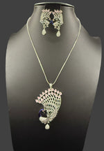 Peacock Pendants Set with earrings | Peacock full wing open– Famaza Couture