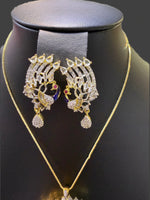 Peacock Pendants Set with earrings | Peacock full wing open– Famaza Couture