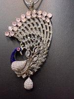 Peacock Pendants Set with earrings | Peacock full wing open– Famaza Couture