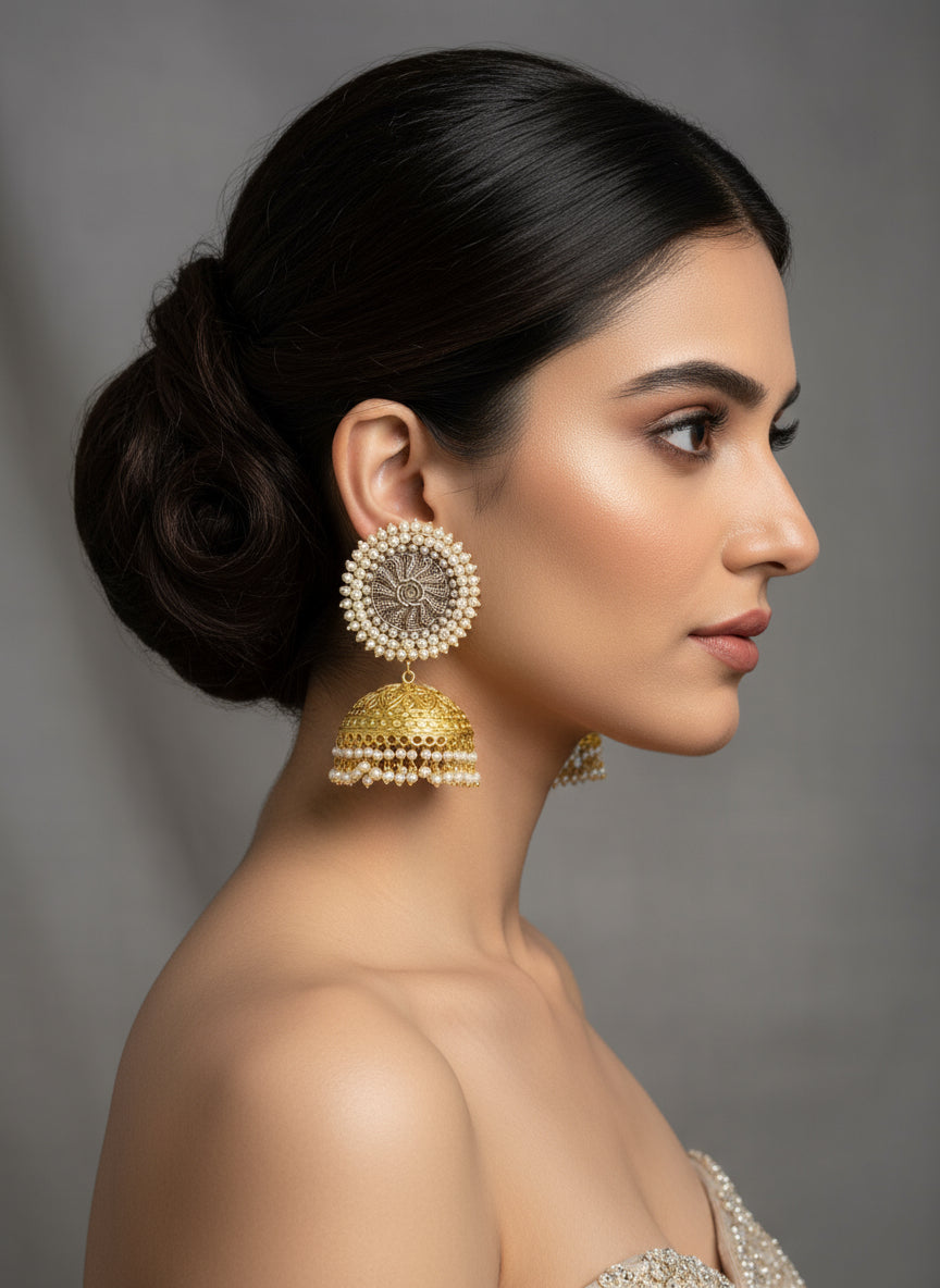 Aalia Jhumka| Handcrafted Statement Jewellery – Famaza Couture
