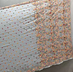 Georgette Saree with chikankari Keel Jaal Embroidery – Elegant Palla Work | Famaza Couture