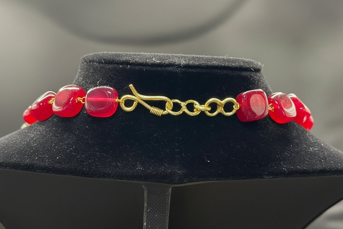 Monalisa stone& Baroque pearl Mala Jewellery Set – Regal Necklace & Earrings | Famaza Couture