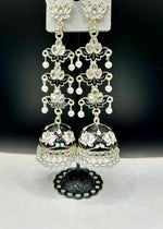 Meenakari Tulip Long Jhumka Earrings | Lightweight Bridal Jewellery – Famaza Couture