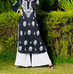 Wide-Leg Modal Trousers with Exquisite Handmade Embroidery