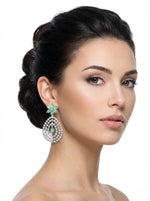 Silver American Diamond Jhumka Earrings | Bridal Party Wear Earrings