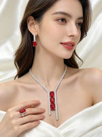 Deep Garnet Brilliance American Diamond Jewellery Set