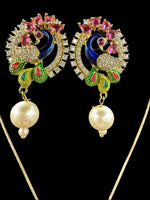 Peacock Pendants Set with earrings | Peacock sitting on swing– Famaza Couture