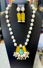 Mother of pearl & Mona lisa stone Mala Set | Regal Jewellery – Famaza Couture