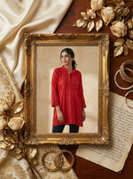The Imperial Collared Kurti — Dense Ghaspatti Modal Silk Tunic