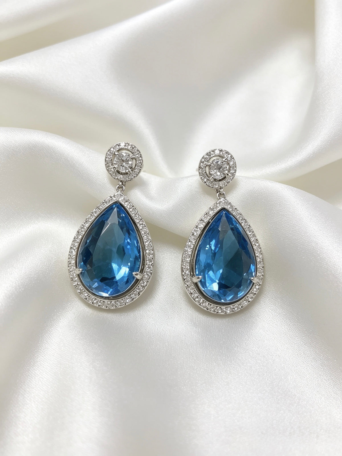 The Duchess American Diamond Teardrop Statement Earrings