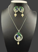 Peacock Pendants Set with earrings | Peacock sitting on swing– Famaza Couture