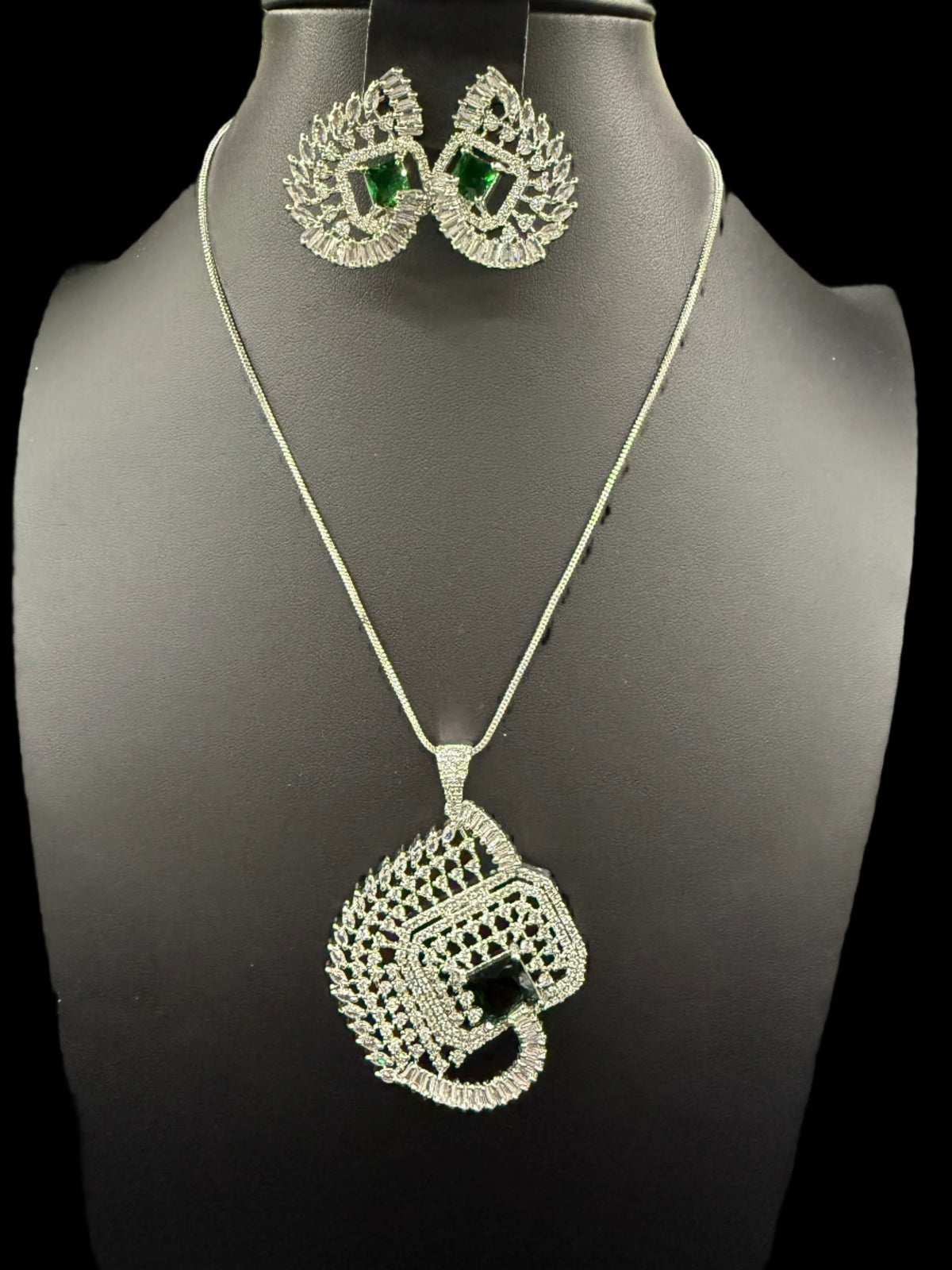 Artificial AD Pendants Set with earrings | Brooch Design – Famaza Couture