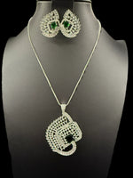 Artificial AD Pendants Set with earrings | Brooch Design – Famaza Couture