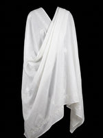 Handcrafted White Chikankari Lawn Shawl – 78" long Prayer Chaadar | Hand Embroidered 🤍